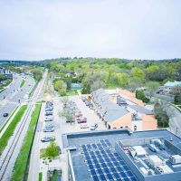 aerial drone photography of a shopping center in Madison Wisconsin